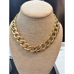 Vintage Napier Gold Tone Chunky Chain Necklace 16" Signed